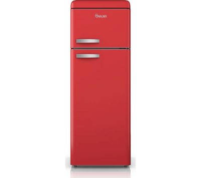 SWAN  SR11010RN Fridge Freezer - Red